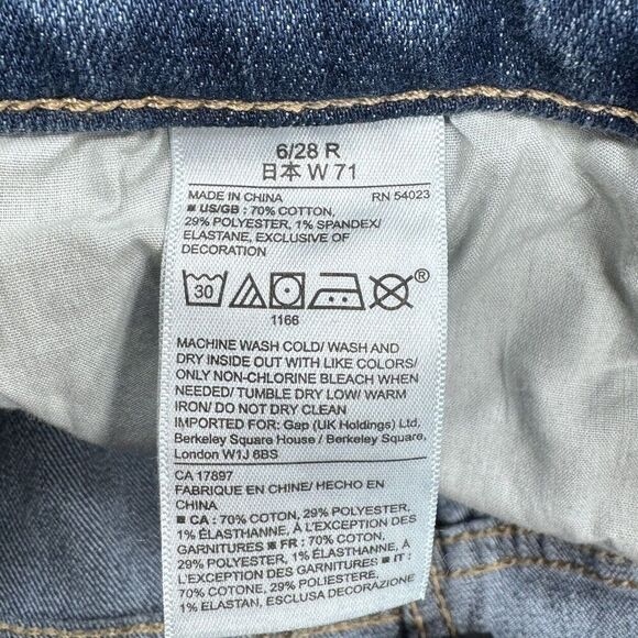 Gap Outlet Legging Jeans Womens 6/28 Patch Distressing Blue Measures 30 x 29.5 - Picture 4 of 12